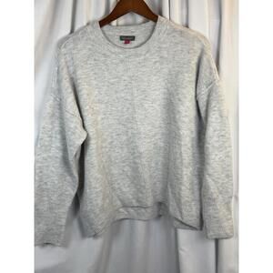 Vince Camuto Crew Neck Sweater Heather Gray Center Line Oversized Medium SOFT